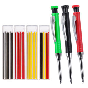 ชุดดินสอช่างไม้ 3 แท่ง/ชุด ดินสอเขียนไม้แบบกลไก 3 สี พร้อมไส้ในตัวและที่เหลาในตัว