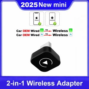 2 in1 Wired to Wireless CarPlay Android Auto Adapter for OEM Car Stereo With USB Dongle Smart Mini Box Plug and Play Bluetooth