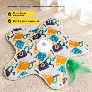 7o | Interactive Cat Toy Playmat Rotating Disk Hide and Seek Blanket