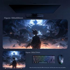 Bandai | Animation Dragon Ball Leather Mouse Pad Boys E-sports Game Large Size High Quality Keyboard Pad Office Supplies Leather Mousepad