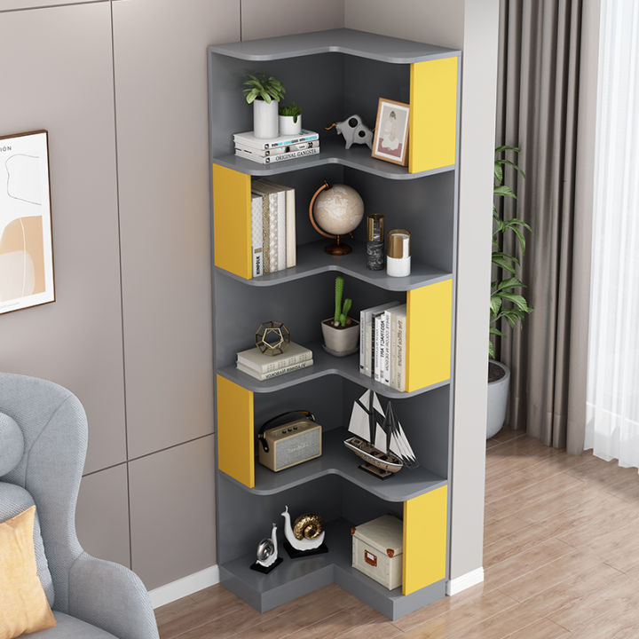 Modern Solid Wood Corner Storage Rack Living Room Corner