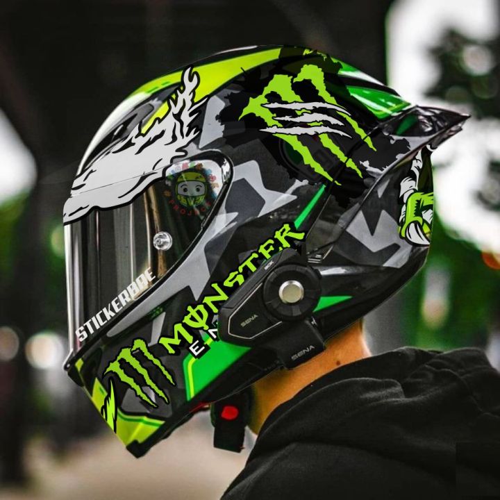 sticker cutting ~ stiker helm monster energy fullset isi lengkap gambar ke 2 dan 3