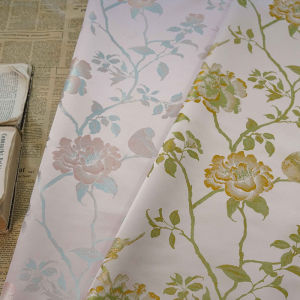 Satin Brocade Fabric Floral Bird Jacquard Material For Cheongsam Dress Vintage Textured Draping Fabric