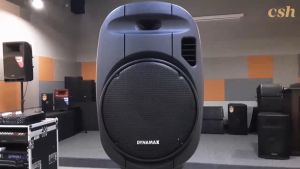 DYNAMAX PRO315 15" 180W Bluetooth Portable Active PA Speaker System with 2 UHF handheld mic TWS
