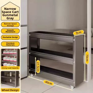 B&W | Narrow Gap Pull-out Storage Cart 10cm
