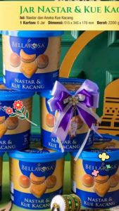 Bellarosa Nastar dan Kue Kering Kemasan Dus Isi 6 Toples Cookies Khas Lebaran 2025 Termurah
