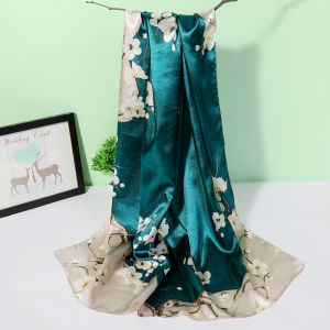 New Fashionable 90cm Square Silk Scarf Printed Polyester Womens Shawl Decorative Sunscreen Neck Warmer Geometric Pattern