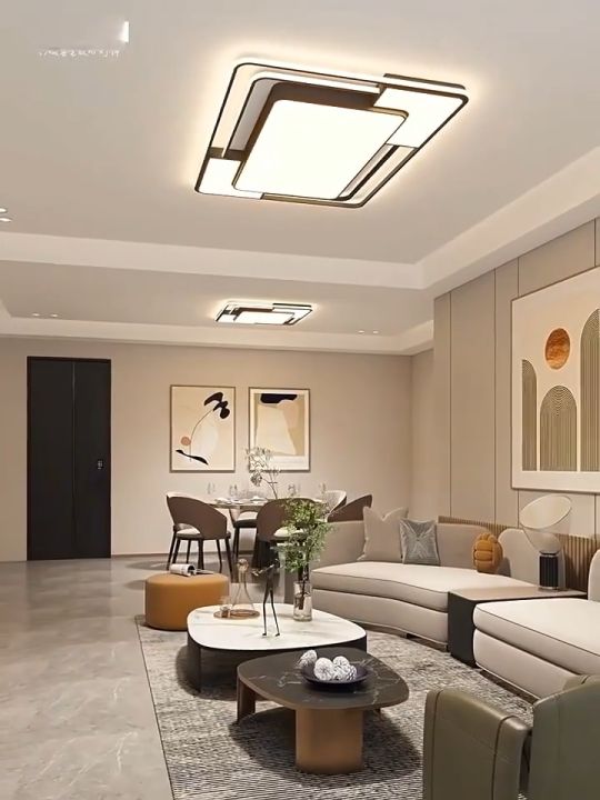 LED Ceiling Light Modern Tricolor Dimming/Remote Control Lampu LED ...
