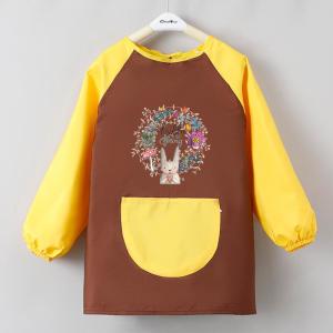 Waterproof Childrens Apron Long Sleeve down Jacket Drawing Clothes Outerwear for Girls Suitable for Autumn Winter Seasons