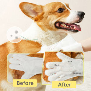 Cat Dog Disposable Cleaning Glove Pet SPA Antibacterial Cleaning Pet Bath Free Kucing Mandi Wipes 宠物免洗手套