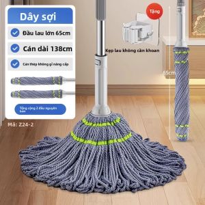TAOSHI | Chổi Lau Nhà Không Cần Bàn Tay Vắt Nước Tự Động Dùng Được Ướt và Khô Thấm Nước Mạnh