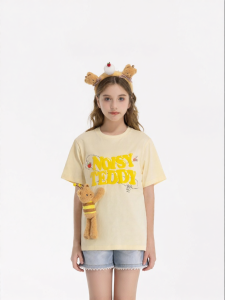 Cute Bee Bear Decorated T-Shirt Loose