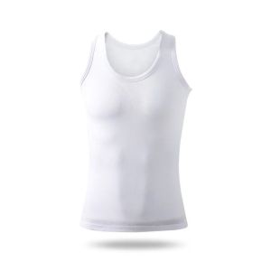 Cotton Vest Men Base Shirt Cotton Sports Fitness Vest Undershirt Solid Color Plus Size Sleeveless T-Shirt Moisture-Wicking