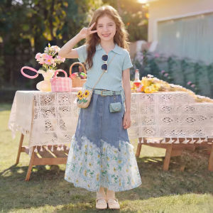 ZIRUIBABA | Korean Style Fashion New Childrens Denim Skirt