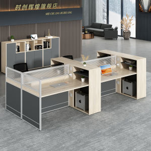 Staff Desk 4 4 6 People Cubicle Financial Table Office Furniture Station Office Table and Chair Combination