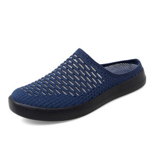 Old Beijing Cloth Shoes Female Middle-Aged and Elderly Ladieswear Toe Cap Semi Slipper Shoes Indoor Elderly Non-Slip Slippers Outwear Pregnant Women