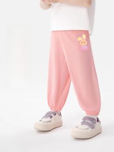 Girls Cotton Mosquito-Resistant Pants Thin Summer Long Pants Baby Girls Summer Clothes Casual Loose Fit Breathable Elastic Waist