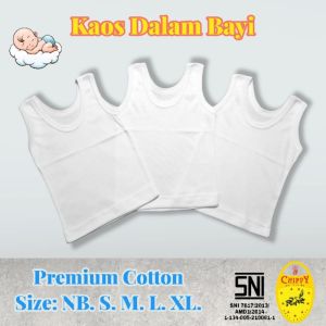 6 Pcs Singlet Bayi Chippy SNI / Kaos Dalam Bayi Chippy SNI TERLENGKAP dan TERMURAH Kaos Kutang Bayi Persiapan Bayi lahir