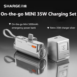 Sharge/shargeek mini khẩn cấp Powerbank tự Cáp sạc di động nhỏ gọn nhanh chóng sạc Type-C thích nghi với iPhone 15 Xiaomi Huawei