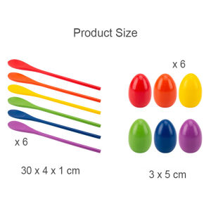 6Pcs Wooden Egg Spoon Race Game Sets Balance Stick Relay Race for Kids Easter Eggs Hunt  Outdoor Lawn Sports Teaching Tools