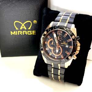 Jam Tangan Pria Dan Wanita Mirage 8714 Original Rose Black List Rose Stainless Steel Tahan Air Tahan karat Tanggal Aktif Model Sport