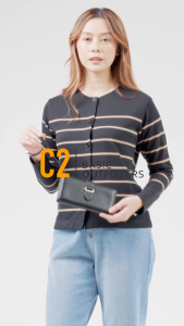 C2 Moriva Black Leather Wallet - Dompet Kulit Wanita