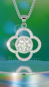 RoyStone - Kalung Wanita Moissanite Sertifikat GRA Original Lapis Emas - Daisy Necklace