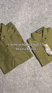 KEMEJA POLOS COUPLE AYAH DAN ANAK LENGAN PANJANG BAHAN KATUN WARNA LENGKAP READY SEMUA UKURAN