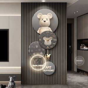 RUIBAHAO | Luxurious Violence Bear Shaped Decorative Clock