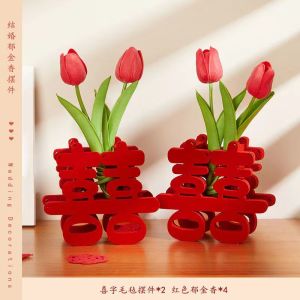 Wedding Specialty 3D Stylized Double Happiness Character Tabletop Decor Engagement Essentials Bedroom Design Living Room Festoon