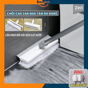 Cây Chổi Chà Sàn Nhà Tắm Có Gạt Nước Cán Dài Đa Năng Hamart Đầu Xoay 360° TẶNG Móc Treo Chổi