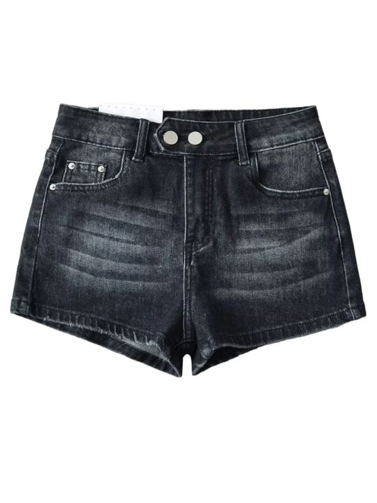 Elastic Waist Slim Fit Denim Hot Shorts