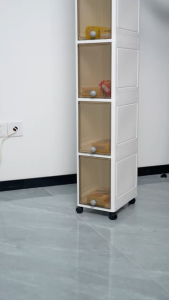 Multifunctional Plastic Drawer Stackable Storage Cabinet Moving Rack Kitchen Organizer Bathroom Flip Cover Storage Rack Storage Cabinet