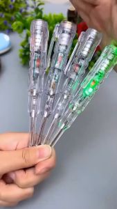 YUKIDO - Obeng tespen listrik cek kabel putus tespen led Indicator Rentang pengukuran 70-250V Dengan alarm