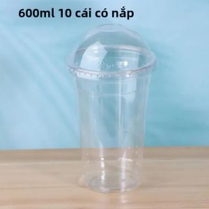 10 Cốc Cà Phê Dùng Một Lần Hình Chữ U Trong Suốt Có Nắp Đậy Dùng Cho Trà Sữa - Gói 1