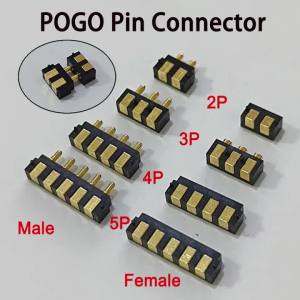 1PC Pogo Pin Connector SMT Góc Phải 2.5/2.54mm Pitch 2/3/4/5 Pin Đầu Nối Có Lò Xo Để Sạc Pin TWS