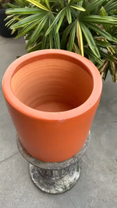 POT BUNGA GERABAH TANAH LIAT SILINDER TERRACOTTA POLOS D30 T30 - SILINDER D30 TERRACOTTA
