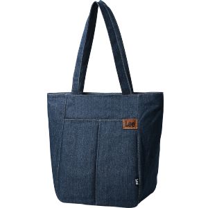 LEE Big School Tote Bag With Zipper 14" Laptop Large Capacity Women Khaki Jeans Shoulder Bag For College Student Go To School Multi Pocket Office Bag Lady Work Totebags