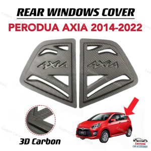 PERODUA Axia 2014-2022 Rear Side 3D Carbon Style Window Triangle Mirror Cover Protector Casing