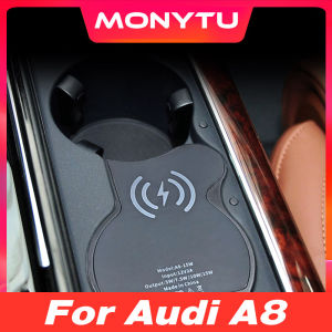 For Audi A8 2011-2024 Car Wireless Charger 15W Fast Cell Phone Charging Plate Adapter Interior Modification Auto Accessories