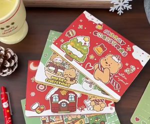 S11 การ์ดอวยพรวันคริสต์มาส ข้อความอวยพรการ์ตูน เทศกาลคริสต์มาส โปสการ์ดป๊อบอัพ การ์ดอวยพร พร้อมส่ง