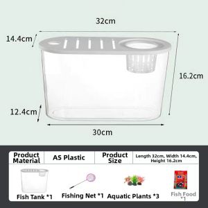 KUOTING | Clear Desktop Aquarium Creative Fish Tank With Lid