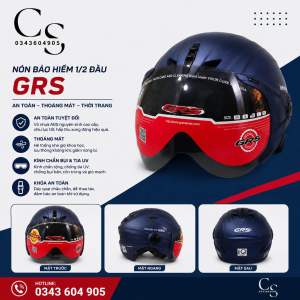 Mũ bảo hiểm nửa đầu nam 1/2 có kính GRS A760k