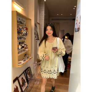 Yellow Stripe Autumn Long-sleeve Loose Small-size Shirt