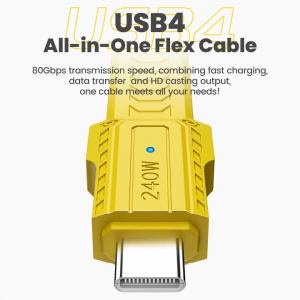 Cáp USB 4 NNBILI Dạng Móc Khóa Di Động Dài 0.4ft Hỗ Trợ Sạc 240W & Truyền Dữ Liệu 80Gbps Cho iPhone iPad Hiển Thị Video 8K 60Hz Cáp USB C 240W Đồng Bộ Dữ Liệu 80Gbps