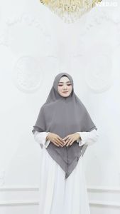 Khimar 2 Layer Ceruty Premium Hijab Amirah Pet Antem By R&Z sanjaya collection