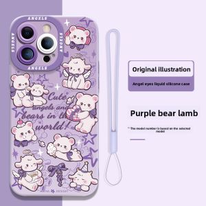 Asina | Purple Bear & Sheep Soft Lens Full Coverage Protective Case for iPhone