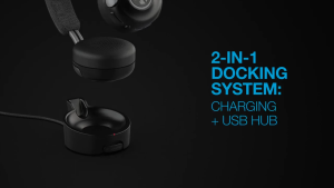 JLab Epic Work ANC Wireless On-Ear Headphone with  Smart Active Noise Cancellation Charging Hub 90+ Playtime Quick Mute