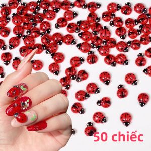 50 Chiếc Charm Móng Tay Hình Bọ Rùa Đỏ 3D Dễ Thương Bọ Có Bảy Đốm Chất Liệu Nhựa Resin Trang Trí Nail Làm Đồ Thủ Công Phụ Kiện Trang Trí Móng Tay Dành Cho Điện Thoại Làm Thủ Công DIY