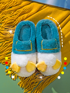 Cotton Slippers Womens Autumn and Winter Interior Home Warm Non-Slip Thick Sole Half-Covered Heel Cartoon Couple Stuffed Cotton Shoes Mens Winter